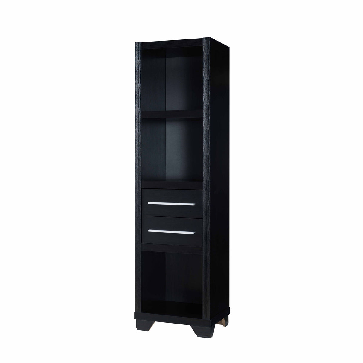 Media Pier, Bookcase Display With 2 Drawers, Open Storage Compartments