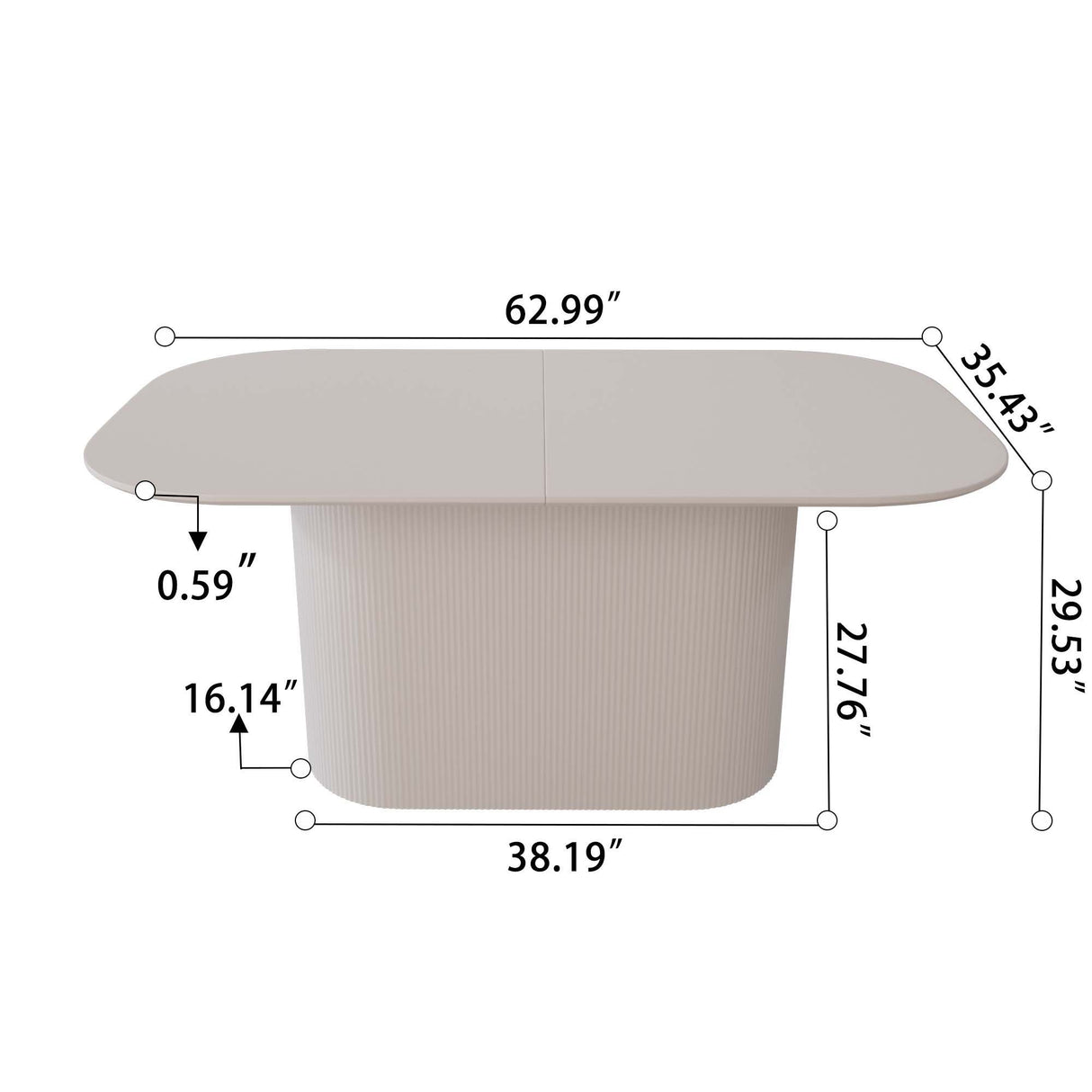Modern Dining Table With Vertical Striped Legs