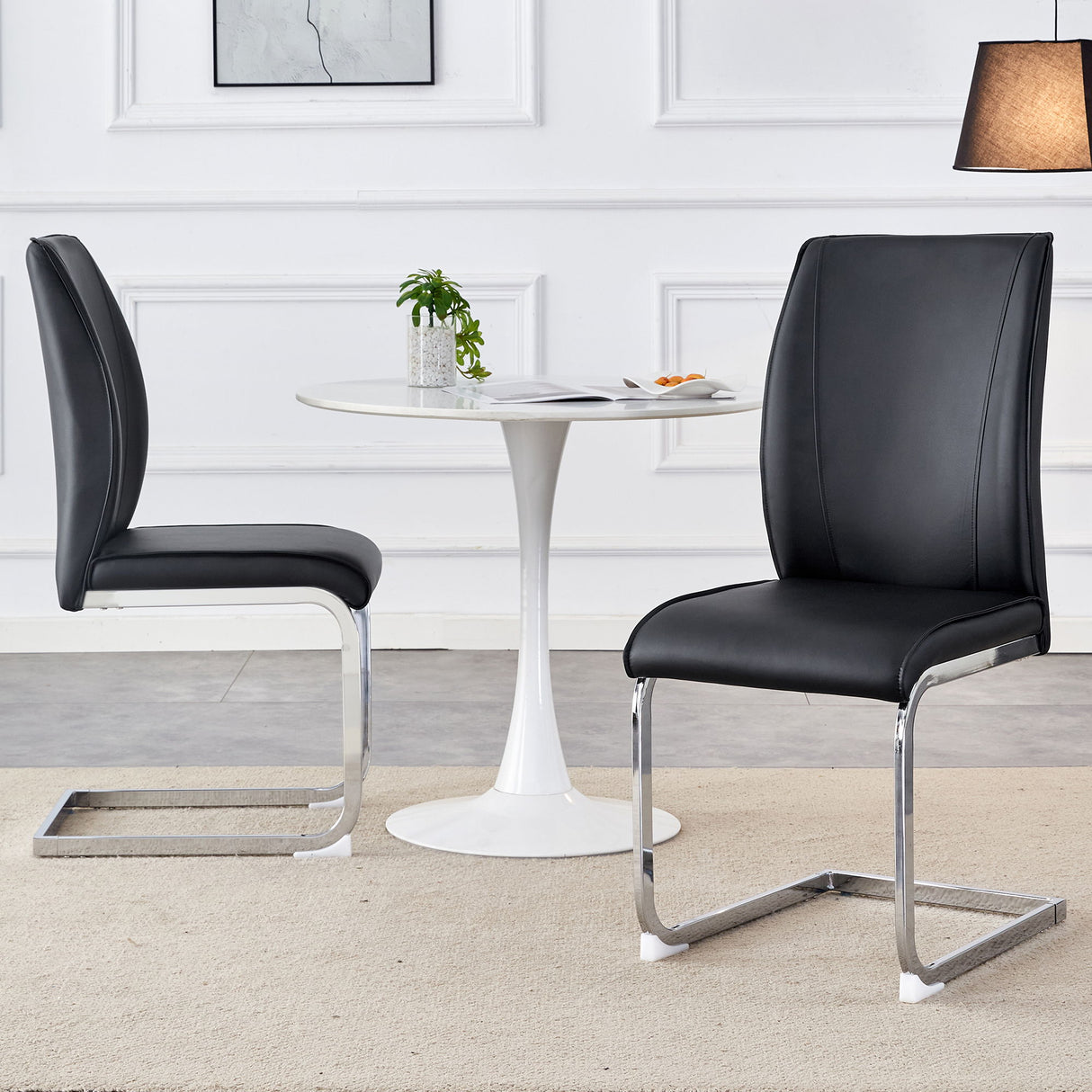Luxury Simple Arch High Resilience Dining Chair With Arched Leg