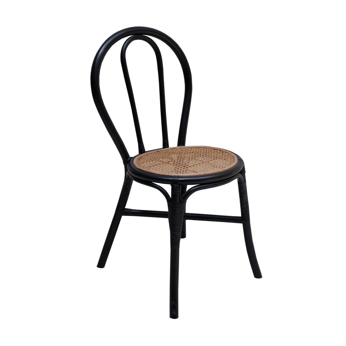 Rattan Dining Chair (Set of 2) - Black Multi