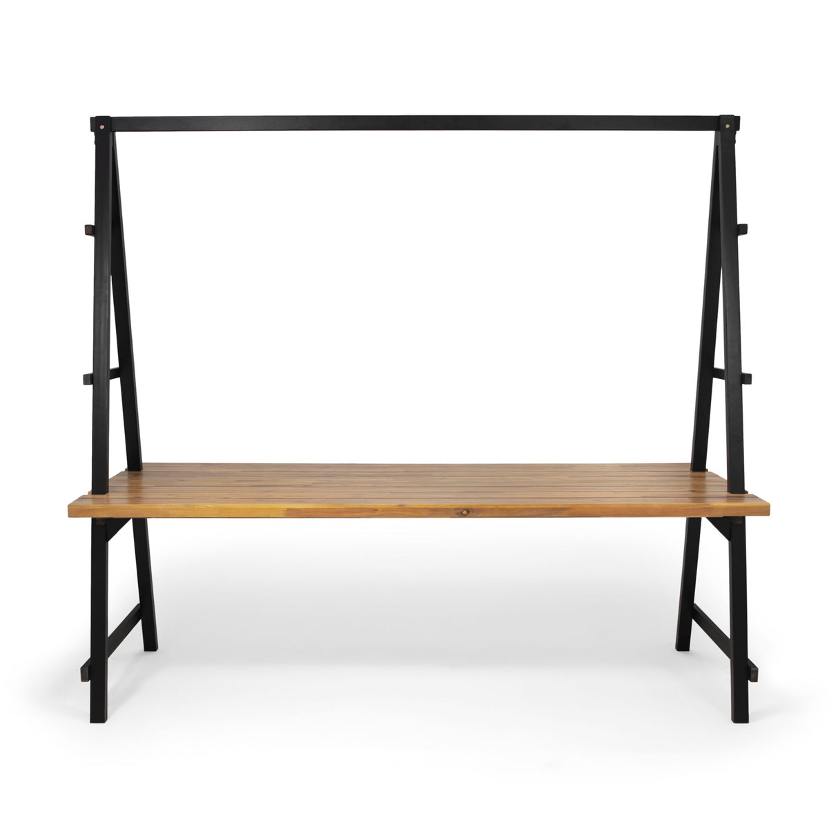 Huckleberry - Acacia Wood Outdoor Dining Table With Plant Hanger - Teak