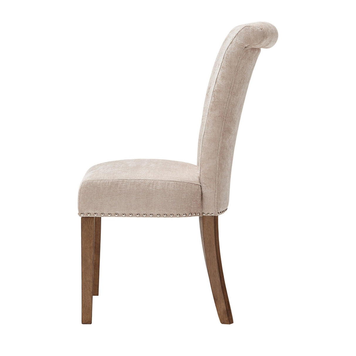 Roll Back Button Tufted Armless Dining Chairs (Set of 2) - Cream