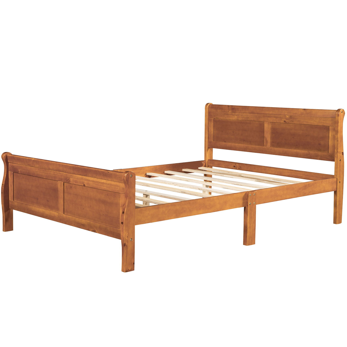 Platform Bed Frame Mattress Foundation Sleigh Bed With Headboard / Footboard / Wood Slat Suppor