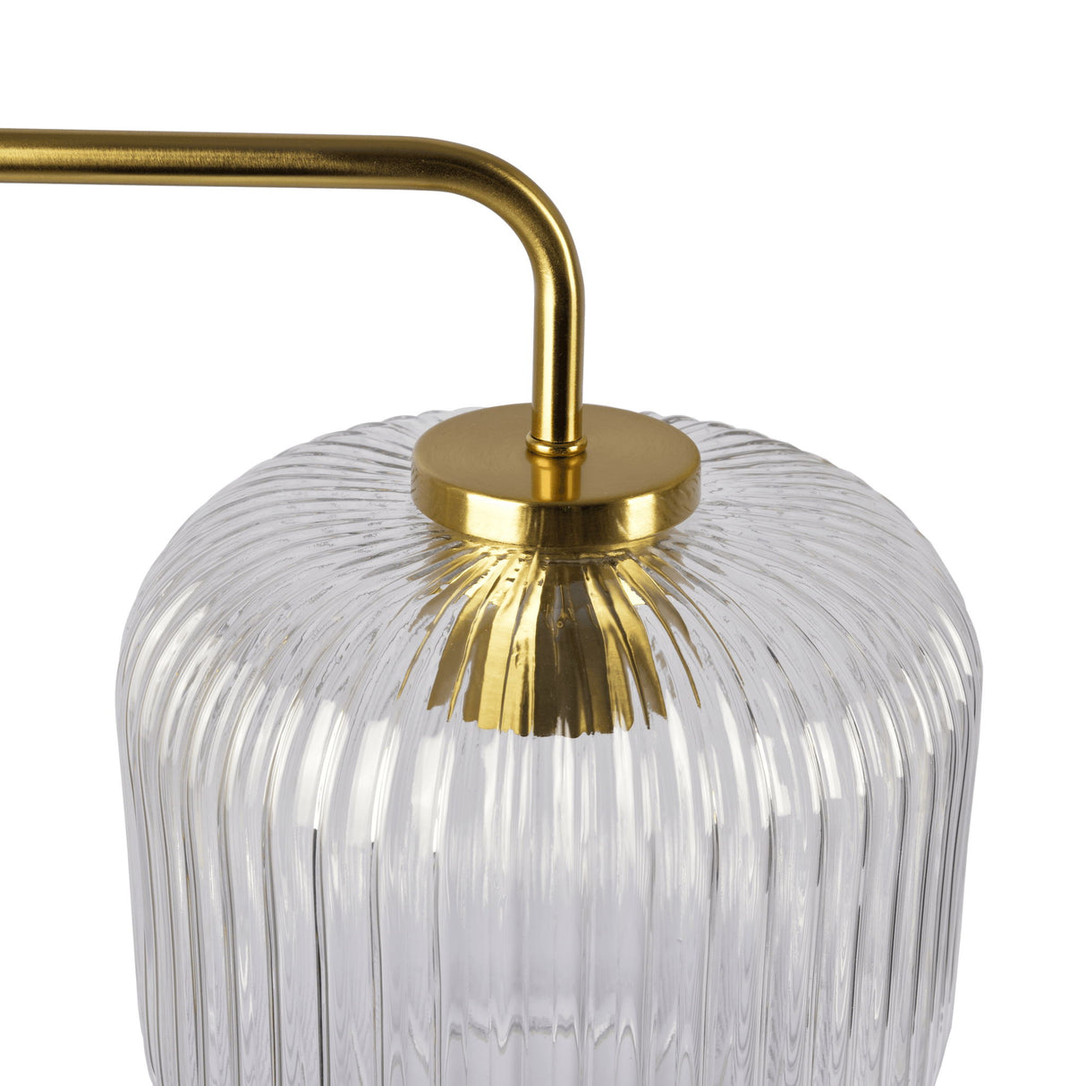 Haven - Clear Table Lamp, Button Control - Gold / White / White Marble
