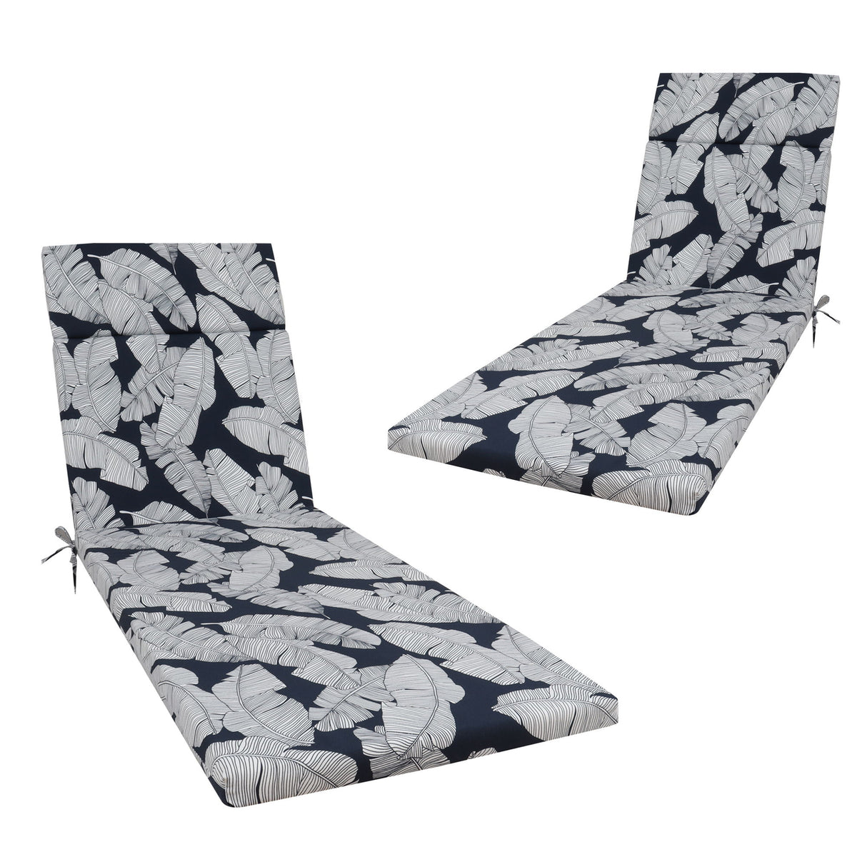 2 Piece Chaise Lounge Chair Cushion Set With Ties