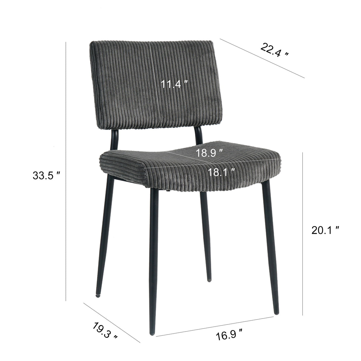Modern Upholstered Dining Chair With Metal Legs
