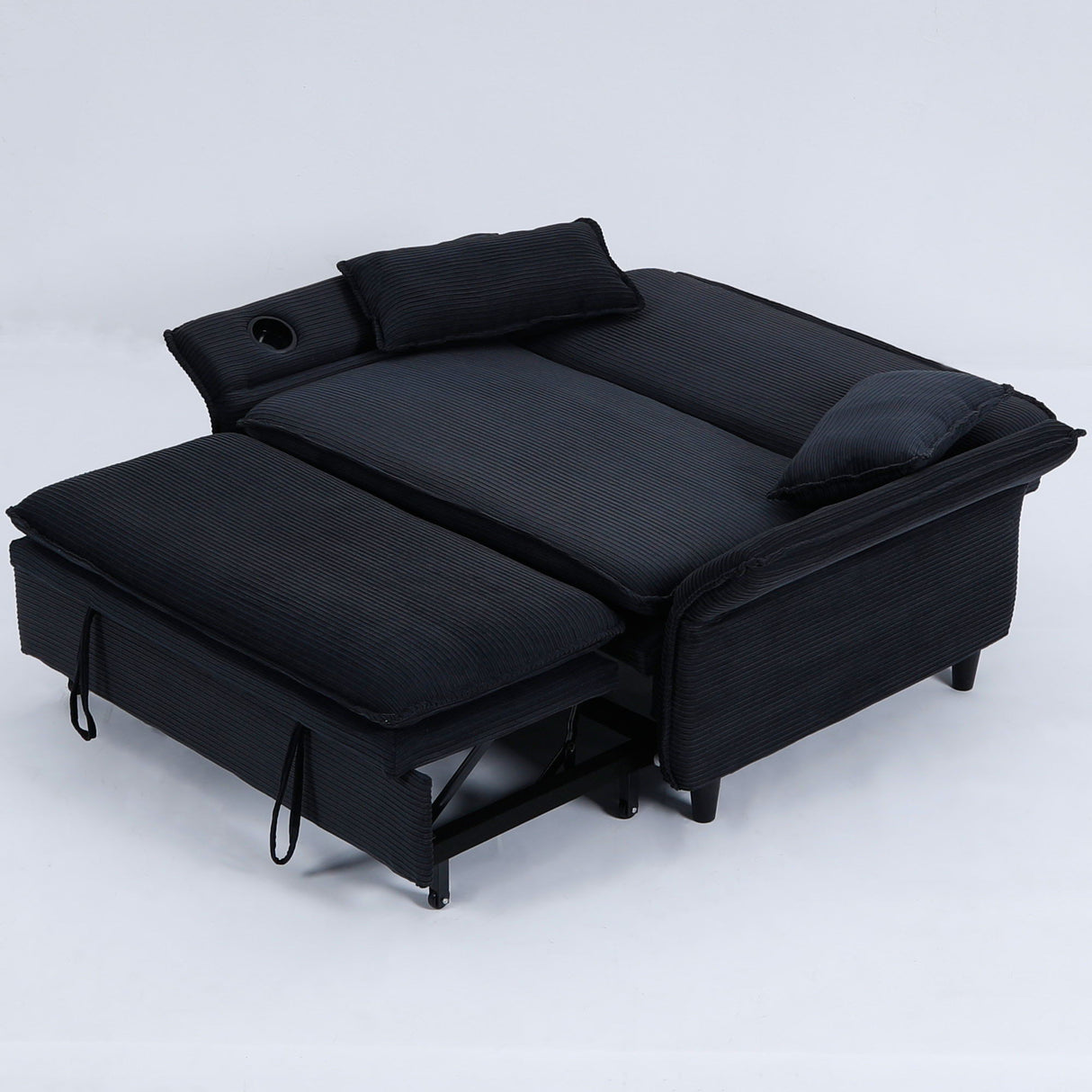Modern Fabric Multi-Functional Sofa Bed With Adjustable Armrests And Backrests
