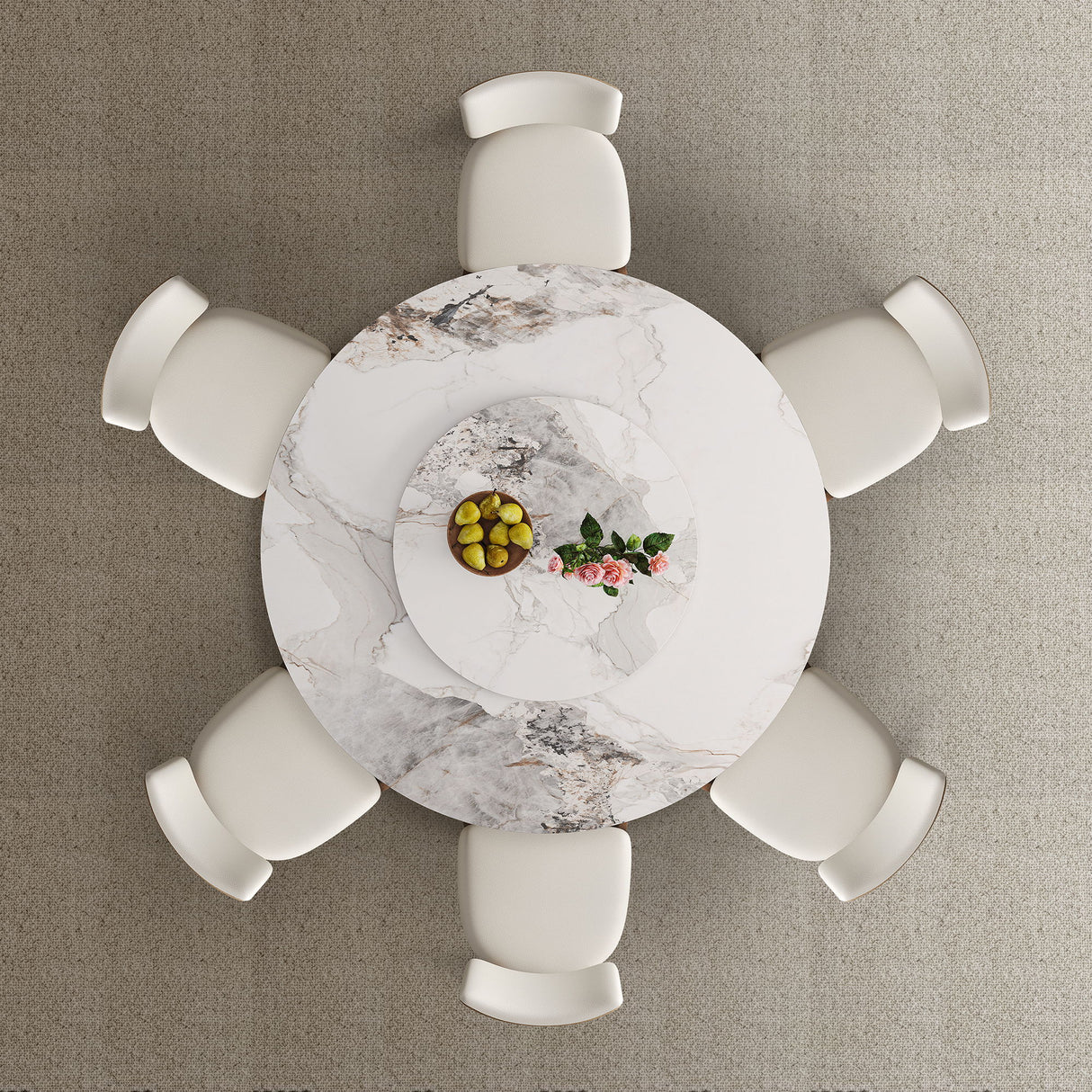 Dining Table Set With Wooden Base