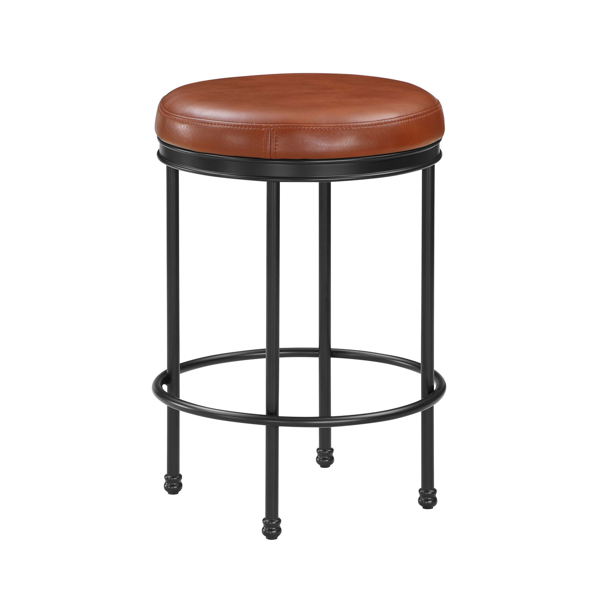 Michael - Backless Counter Height Stool With Padded Seat And Powder Coated Frame - Caramel