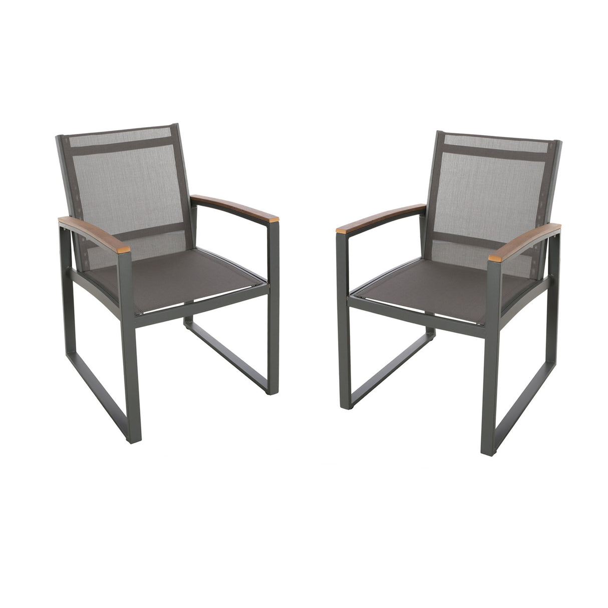 Aresha - Metal Outdoor Dining Armchair (Set of 2) - Gray