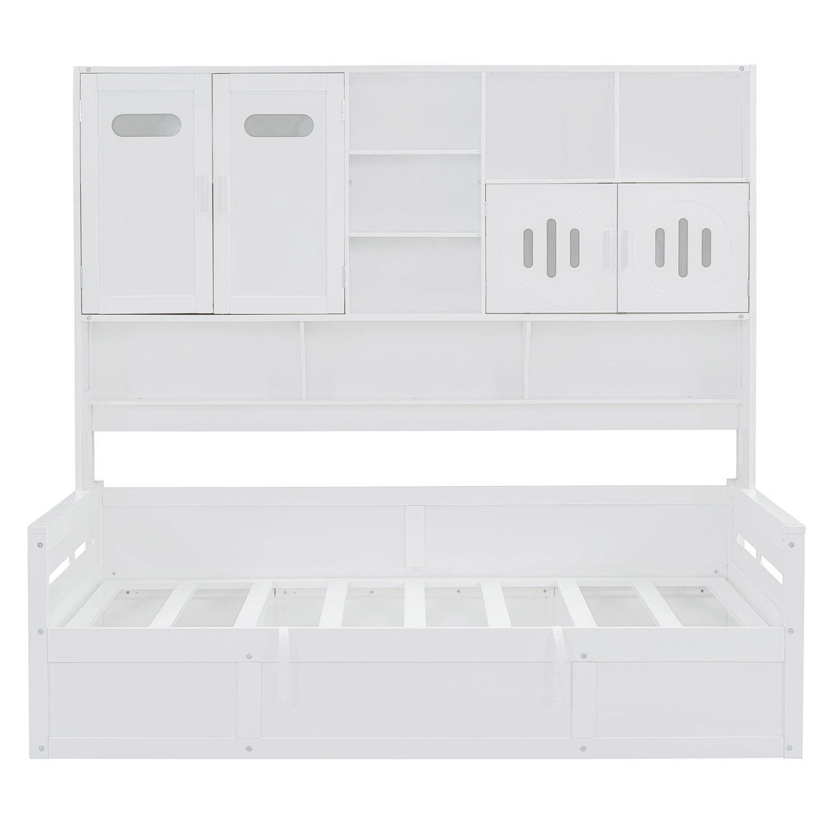 Daybed With All-In-One Cabinet And Shelf