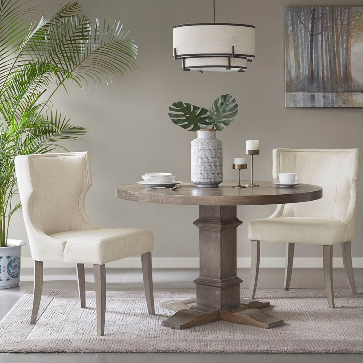 Elegant Design Dining Chair Polyester - Cream