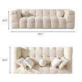 Alana - Tufted Sofa - Ivory / White
