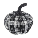 Light Plaid Pumpkin, For Holiday Halloween Decor - Black / White