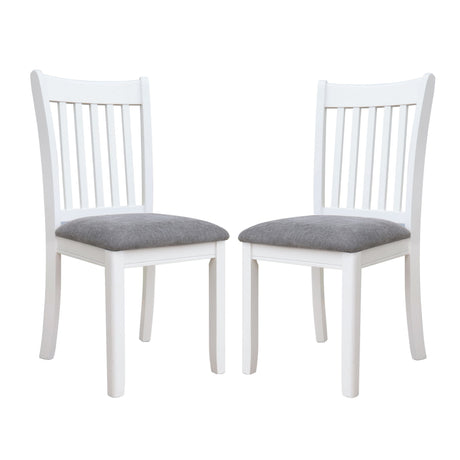 Modern Dining Chair, Wooden Back, Cushion Seats (Set of 2)