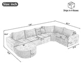 U-Shaped Oversized Modular Cloud Sectional Sofa With Deep Seat For Living Room