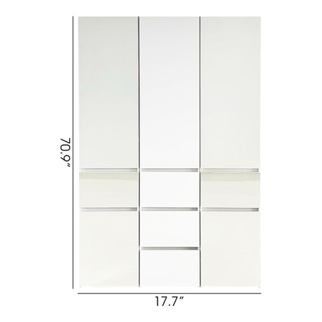 Elise - Modular Wood Closet System With Mirror In Versatile Storage Solution - White
