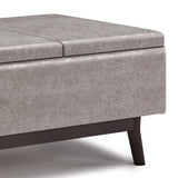 Owen - Tray Top Small Coffee Table Upholstered Storage Ottoman