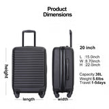 20" Carry On Luggage Lightweight Suitcase, Spinner Wheels