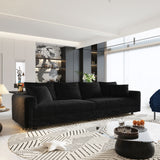 Deep Seat Convertible Sofa With Soft Pillows And Ottomans