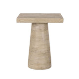 Square Side Table With Pedestal Base