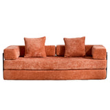 Convertible Floor Sofa Bed With Pillow Back Support Armrest