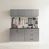 Astro Series - Metal Wall Storage Cabinet With Soft Closing Drawers - Metallic Gray