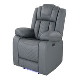 Raize - Power Recliner With LED Functionality - Gray