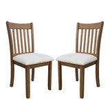 Modern Dining Chair, Wooden Back, Cushion Seats (Set of 2)