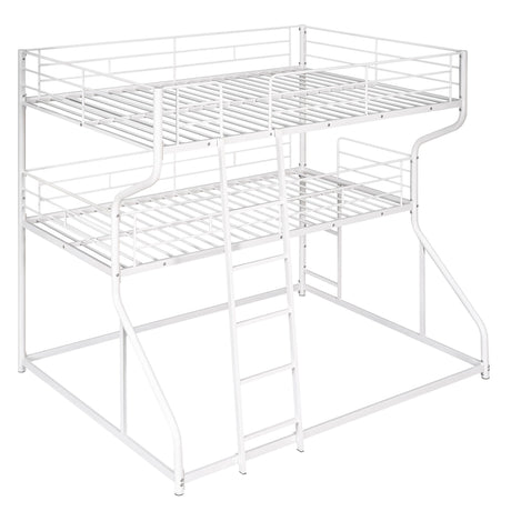 Industrial Triple Bunk Bed With Dual Ladders Frame, Space Saving Design