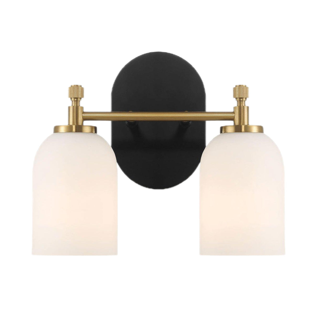 Vortex - 2 Lights Vanity In Traditional Style For Over Bathroom Mirror Wall Sconce - Black / Gold / White