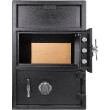 Digital Keypad 2 Lock Depository Safe 1 6 2 Cubic Ft - Black