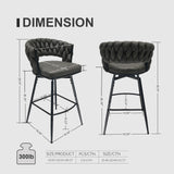 Bar Stool 360 Swivel With Back Footrest