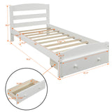 Platform Bed Frame With Storage Drawer And Wood Slat Support No Box Spring Needed