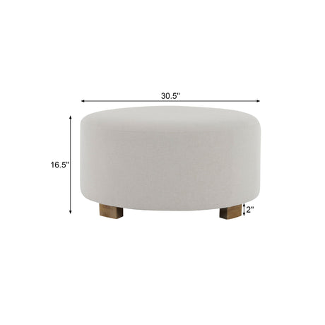 Round Ottoman, Minimalist Footstool - White