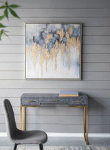 Modern Oil Painting, Square Framed Wall Art For Living Room Dining Room Office - Multicolor