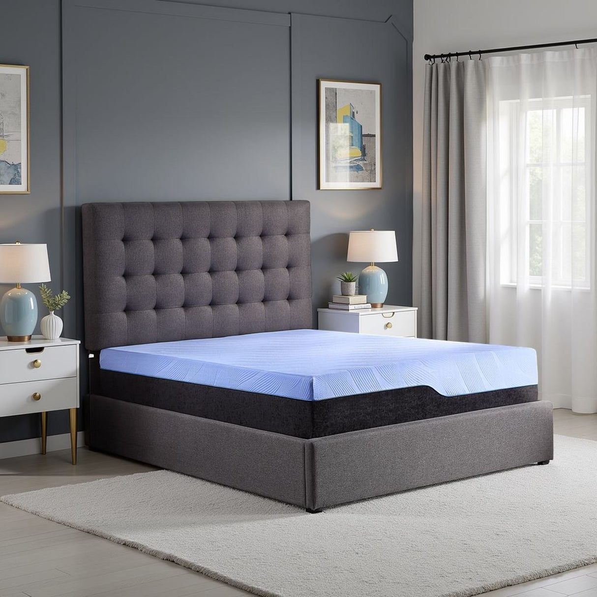 Refresh - 12" Hybrid Cooling Fast Responding Latex Foam And Coil Mattress