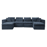 Modern Minimalist Cloud Sectional Couch With Comfy Chaise, U Shaped Modular Sofa