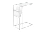 Accent Table, C - Shaped, Contemporary And Modern - White