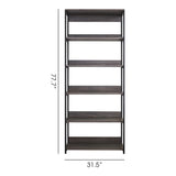 Monica - Wood And Metal Walk In Closet With 5 Shelves Construction - Gray