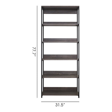 Monica - Wood And Metal Walk In Closet With 5 Shelves Construction - Gray