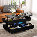 Multi Functional Lift Top Coffee Table With 2 Drawers