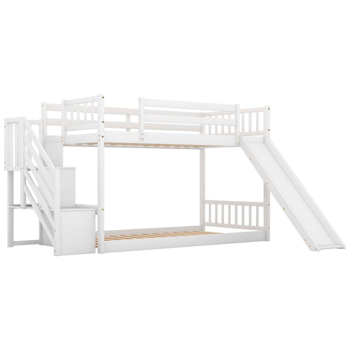 Bunk Bed With Convertible Slide And Stairway