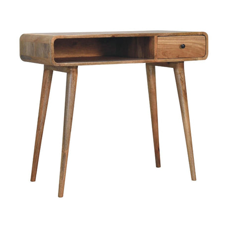 Curved Writing Desk - Oak