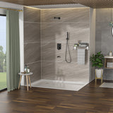 Wall Mounted Square Shower System With Waterfall Tub Spout And 12" Shower Head - Oil-Rubbed Bronze