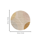 Rabbit - 41" X 41" Washable Non - Slip Round Rug - Ivory / Light Brown