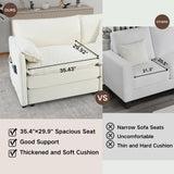 Modern Oversized Chenille Loveseat Sofa With Deep Seat And Diy Combination