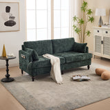Chenille 2 Seater Sofa With LED Light, USB Charging Port, And Storage Bag