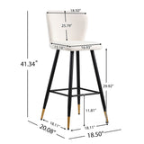 Modern Style Barstool, Tipped Ends, Suitable For Various Decoration Styles - White