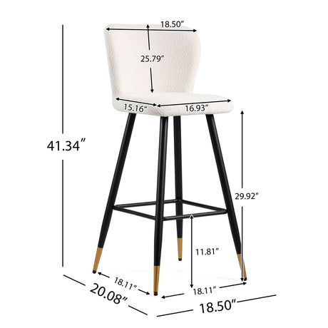 Modern Style Barstool, Tipped Ends, Suitable For Various Decoration Styles - White